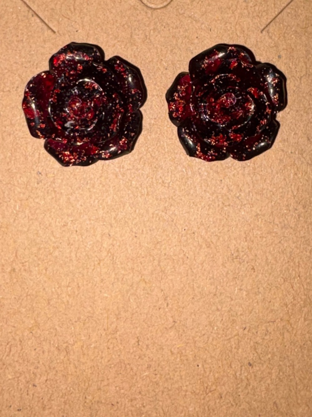 Red Rose Resin Stud Earrings - Women Jewelry